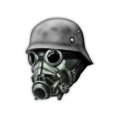 Maschera in lattice Zombie soldato casco WW2 antigas